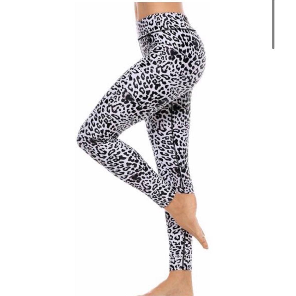 Attraco High Waisted Leopard Print Swim Leggings